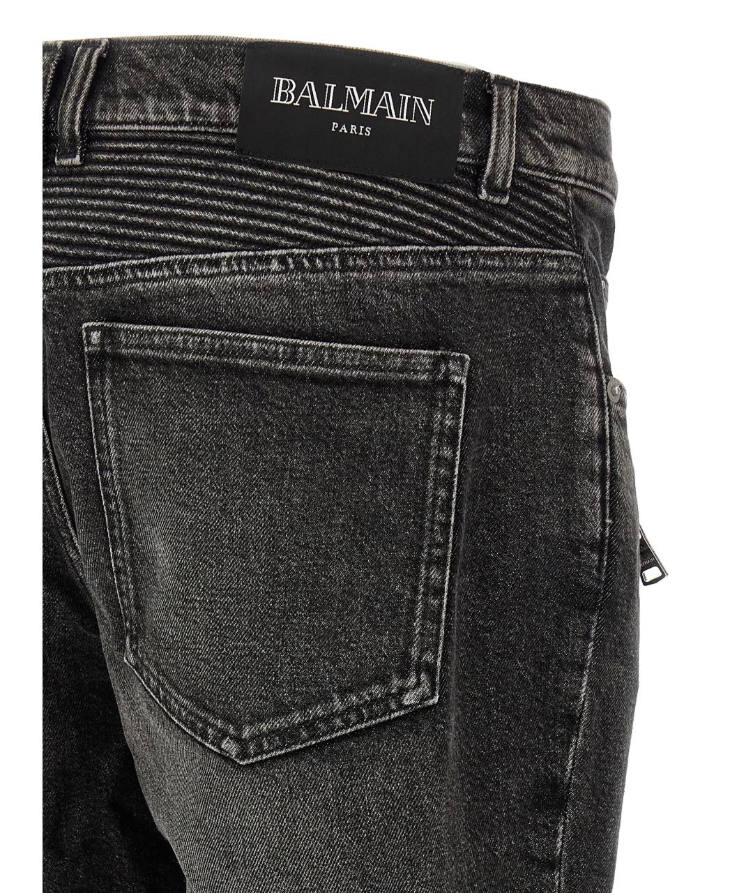 BALMAIN Серые хлопковые прямые джинсы, фото 4