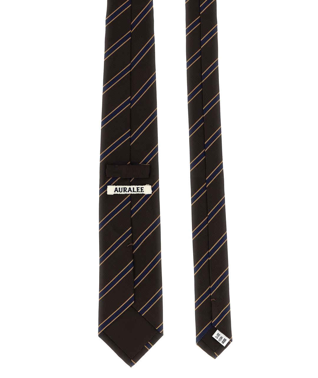 AURALEE Коричневый шелковый галстук, фото 2