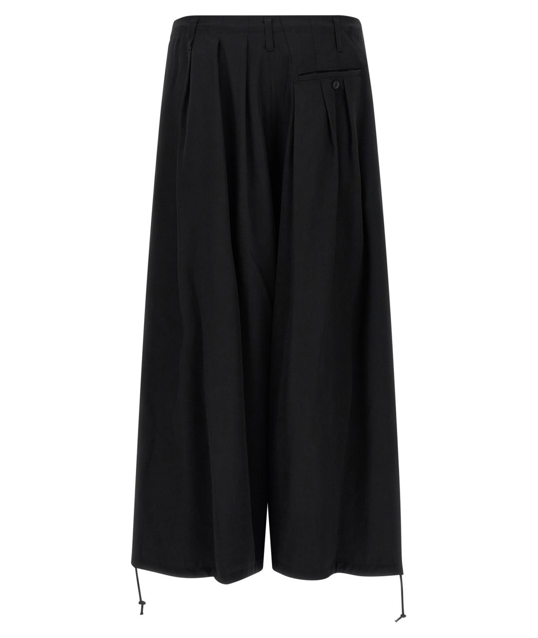 YOHJI YAMAMOTO Черные шерстяные повседневные брюки, фото 2