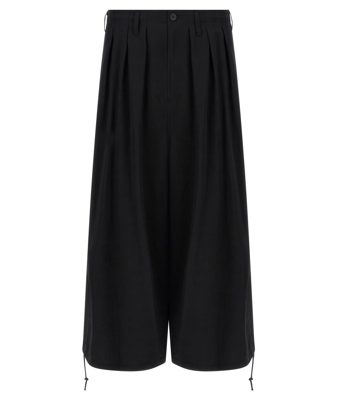 YOHJI YAMAMOTO Черные шерстяные повседневные брюки, фото 1