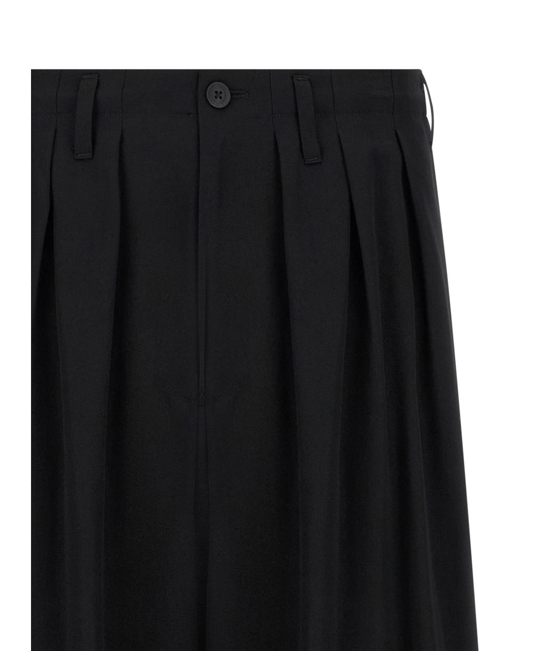 YOHJI YAMAMOTO Черные шерстяные повседневные брюки, фото 3