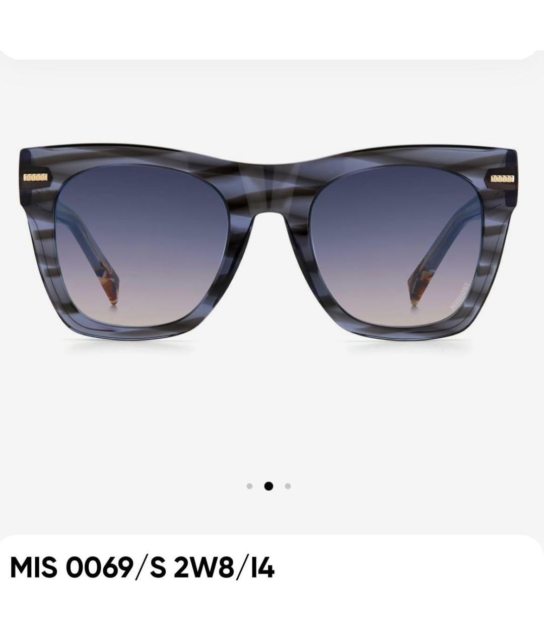 MISSONI Голубые пластиковые солнцезащитные очки, фото 2