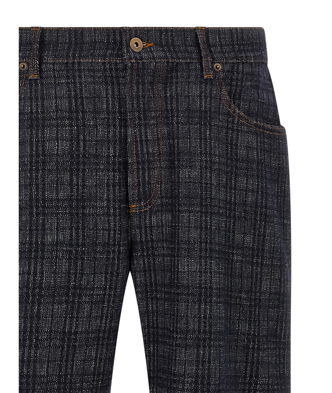 BURBERRY Темно-синие хлопковые прямые джинсы, фото 3