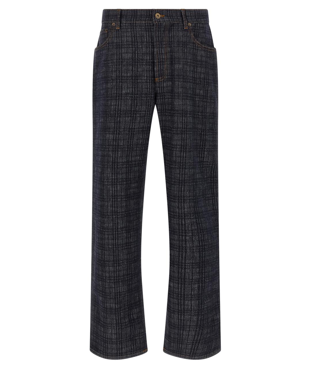 BURBERRY Темно-синие хлопковые прямые джинсы, фото 1