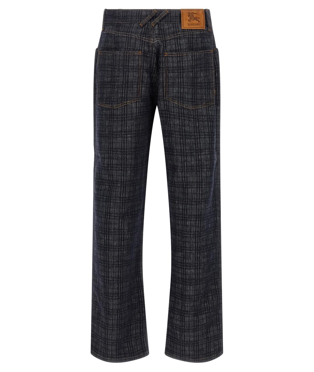 BURBERRY Темно-синие хлопковые прямые джинсы, фото 2