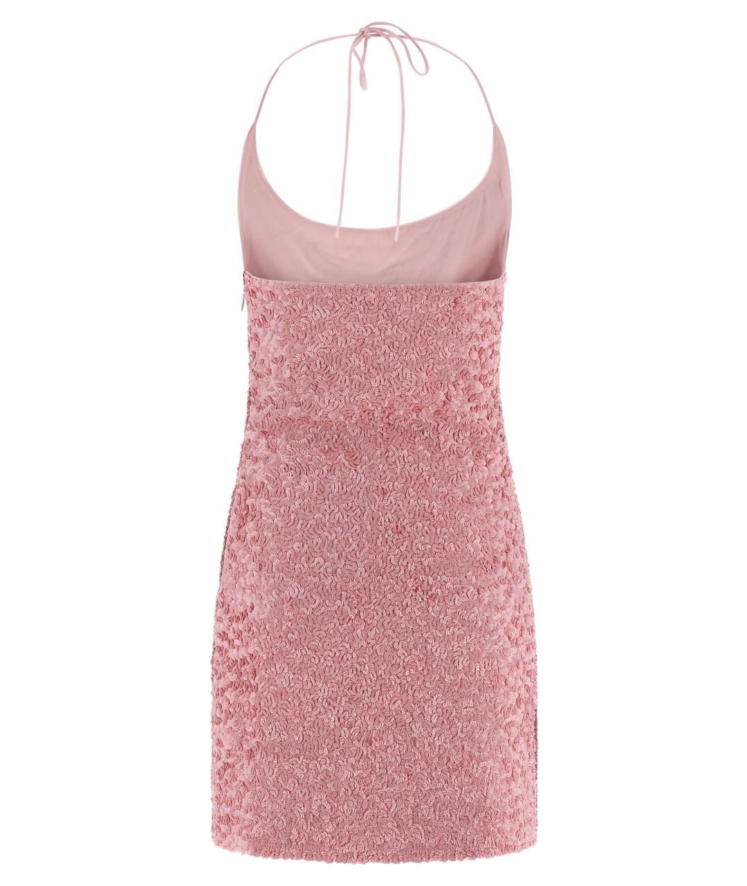 BALMAIN Розовое шелковое коктейльное платье, фото 2