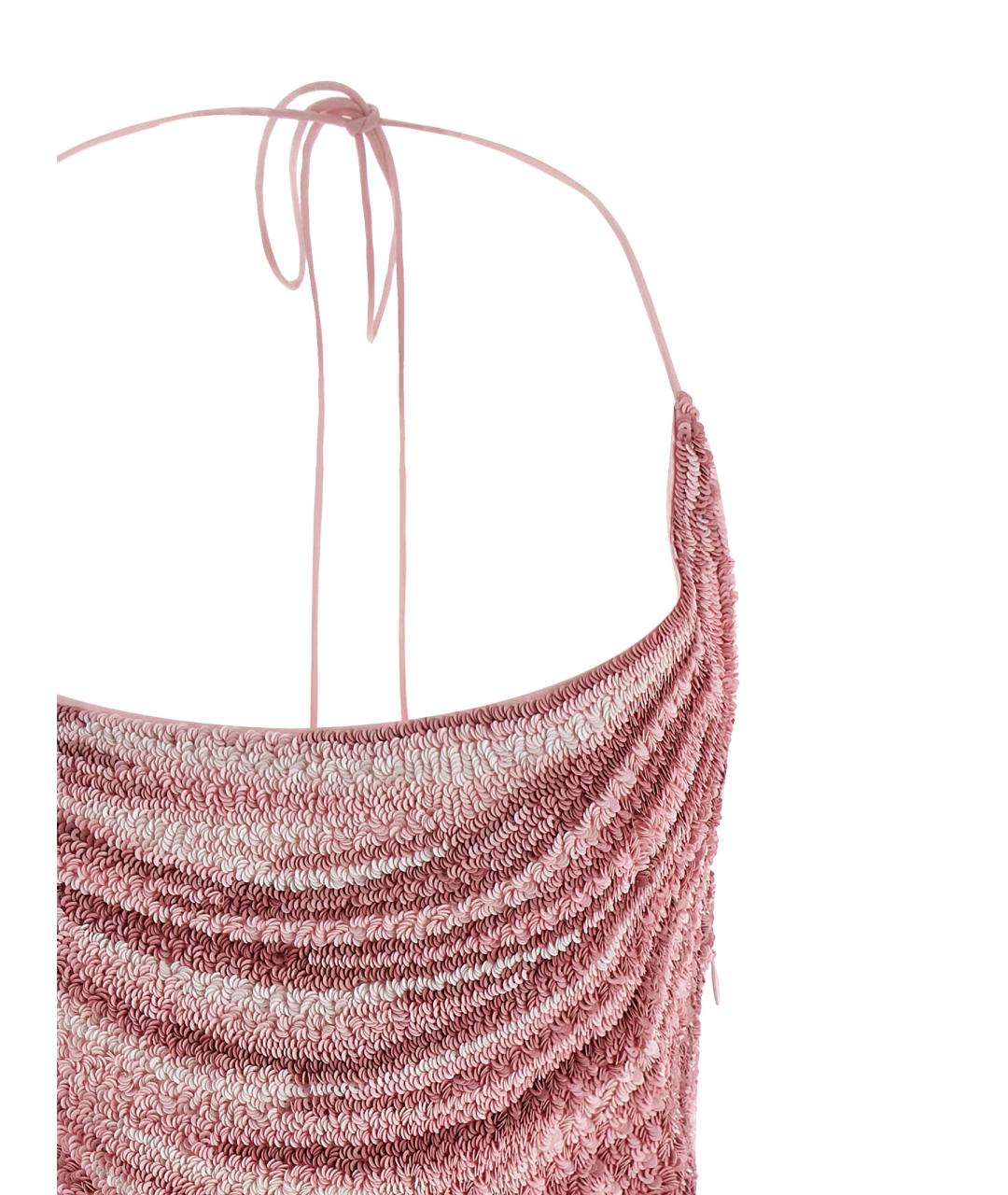 BALMAIN Розовое шелковое коктейльное платье, фото 3