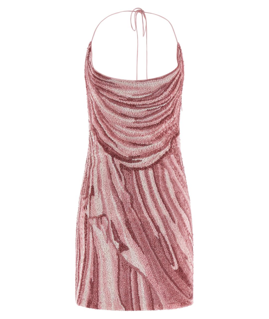 BALMAIN Розовое шелковое коктейльное платье, фото 1
