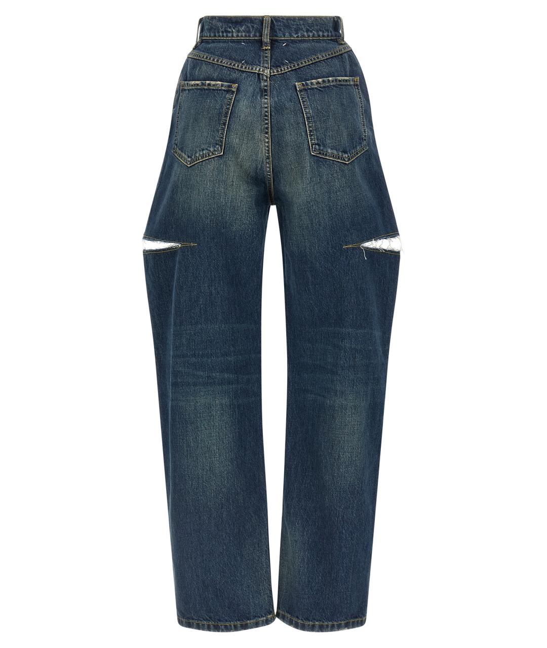 MAISON MARGIELA Синие хлопковые прямые джинсы, фото 2