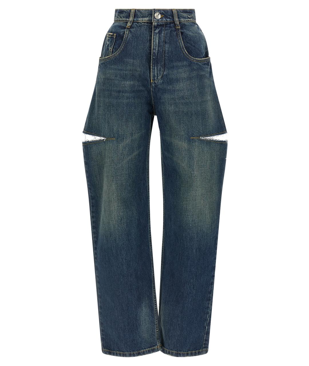 MAISON MARGIELA Синие хлопковые прямые джинсы, фото 1
