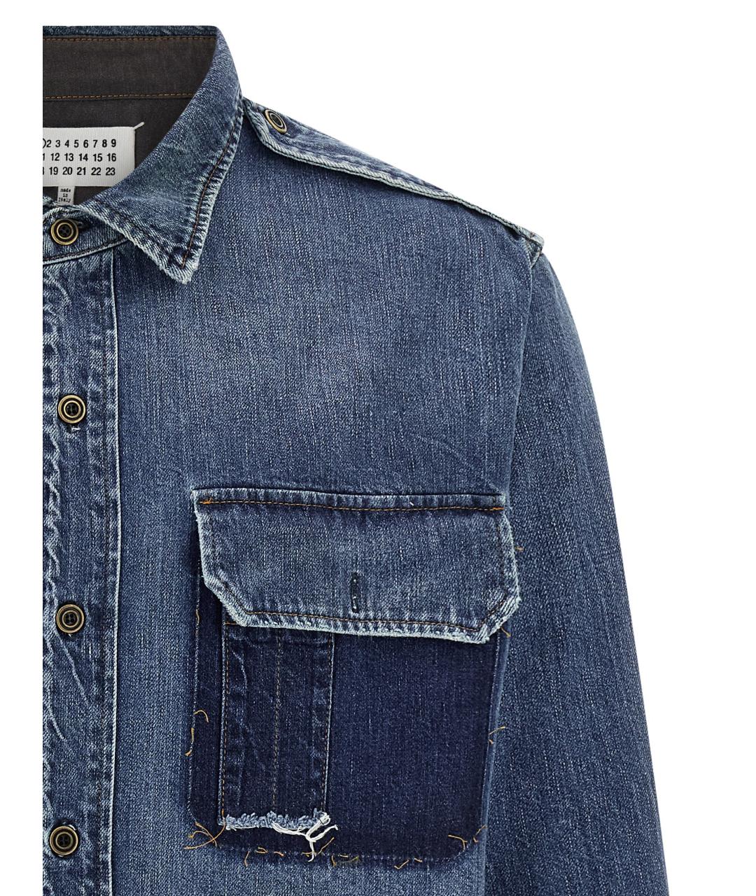 MAISON MARGIELA Синяя хлопковая кэжуал рубашка, фото 3