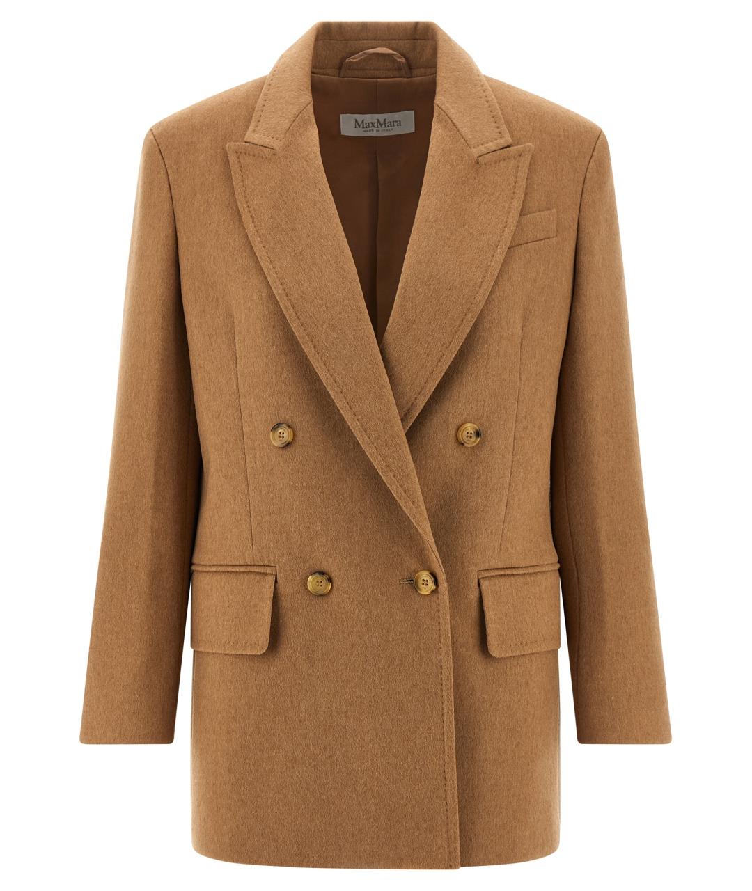 MAX MARA Коричневый шерстяной жакет/пиджак, фото 1
