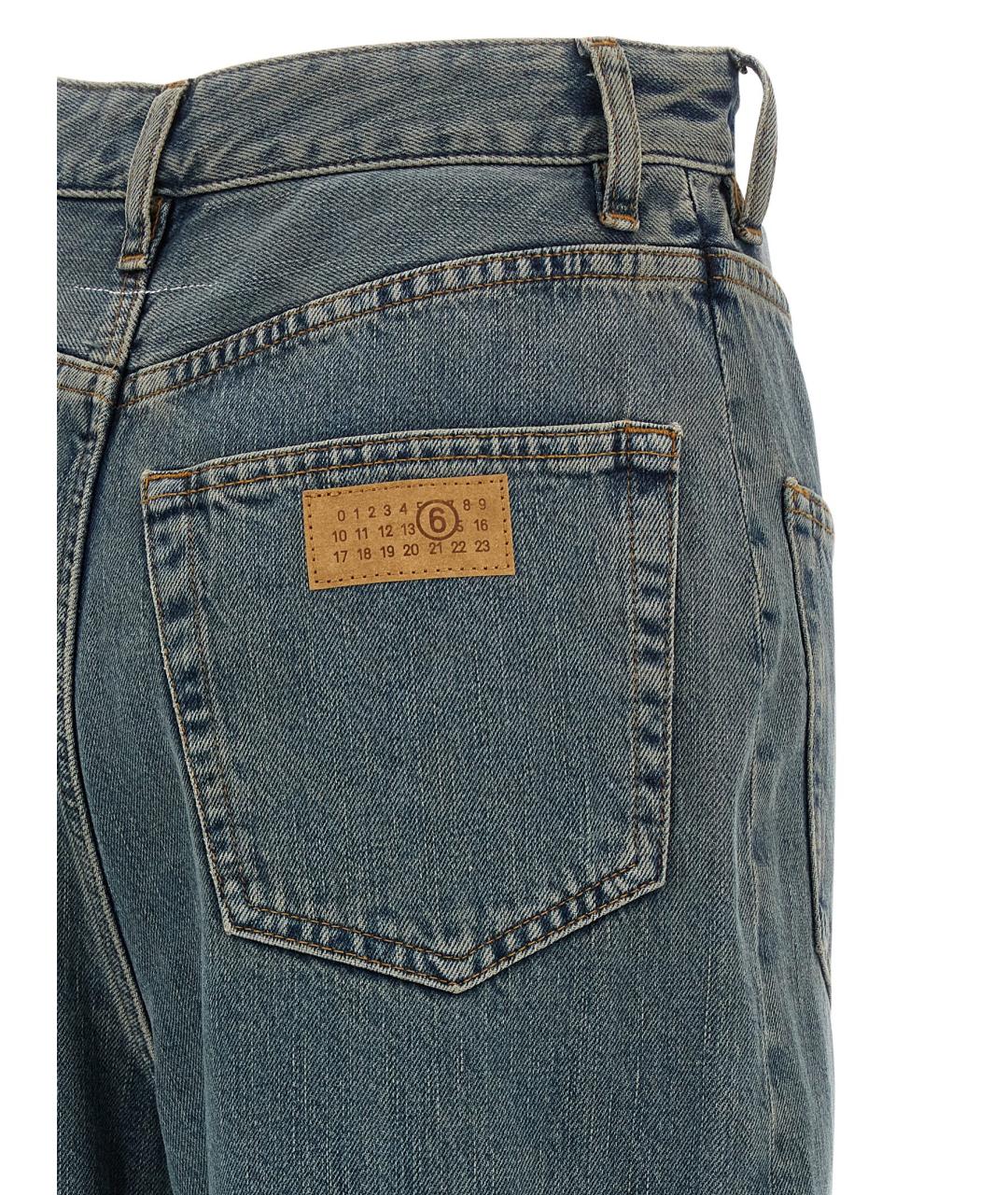 MM6 MAISON MARGIELA Серые хлопковые прямые джинсы, фото 4
