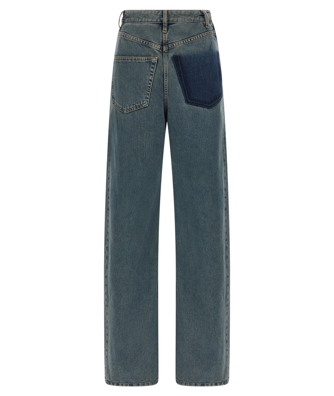 MM6 MAISON MARGIELA Серые хлопковые прямые джинсы, фото 1