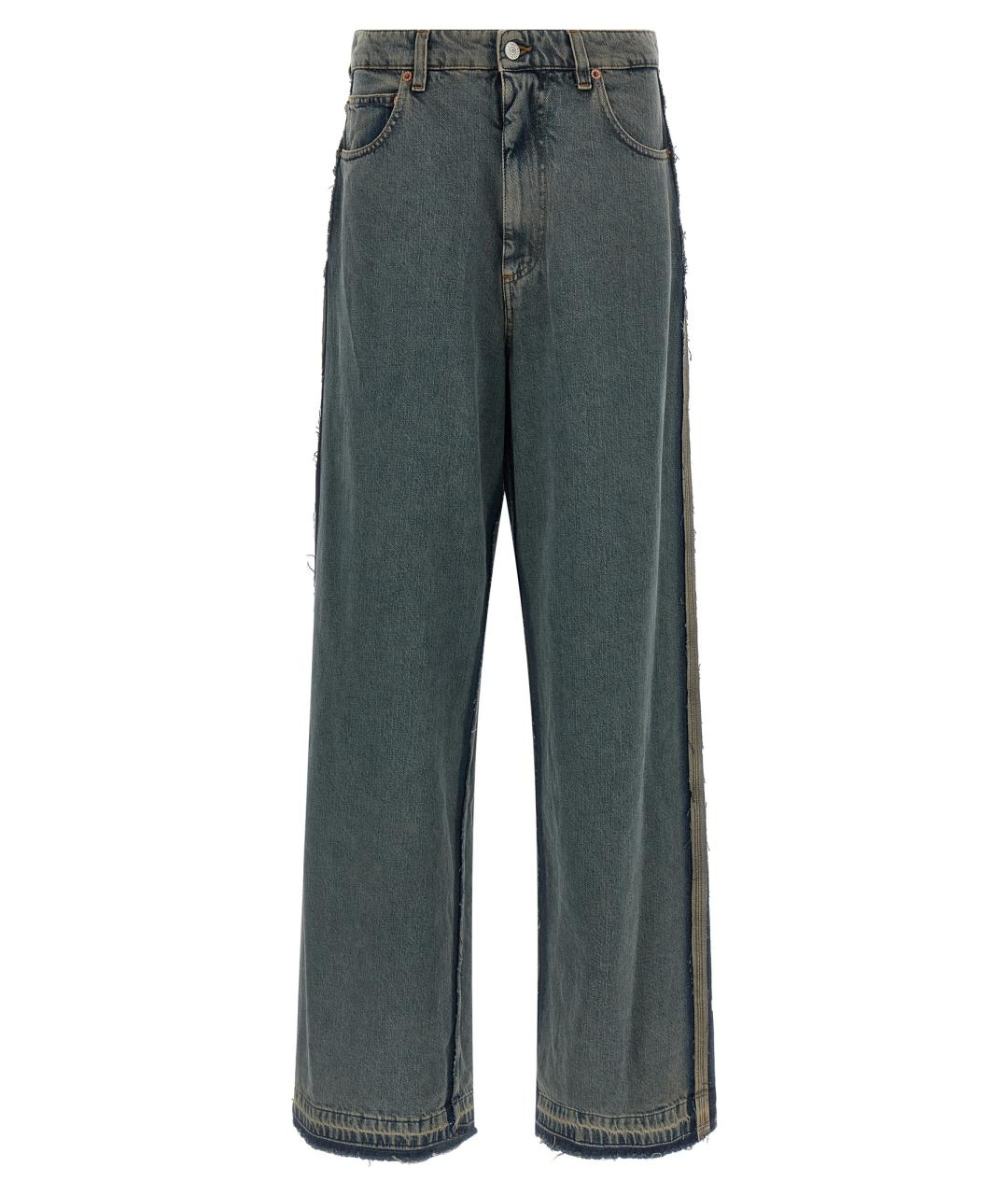 MM6 MAISON MARGIELA Синие хлопковые прямые джинсы, фото 1