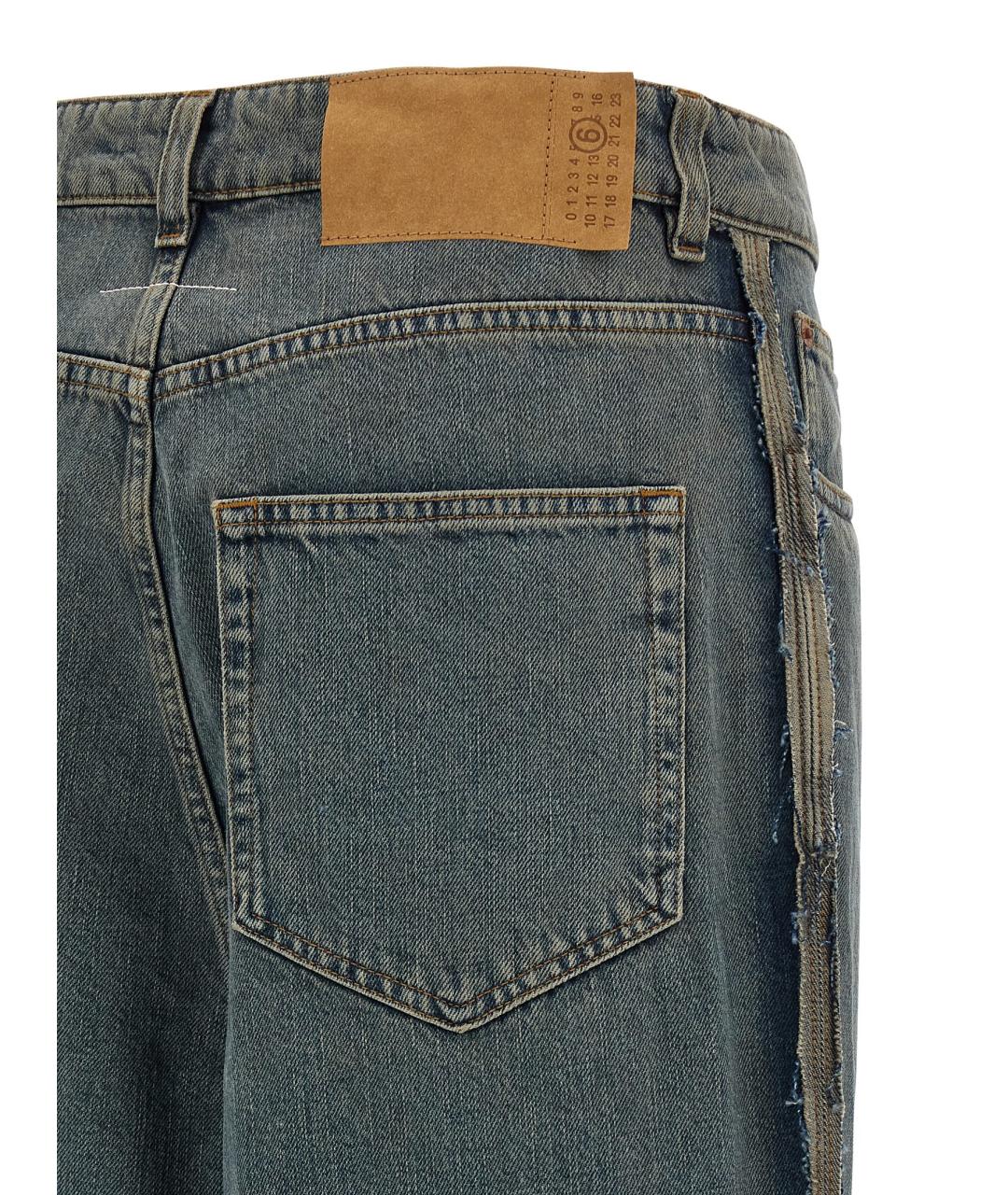 MM6 MAISON MARGIELA Синие хлопковые прямые джинсы, фото 4