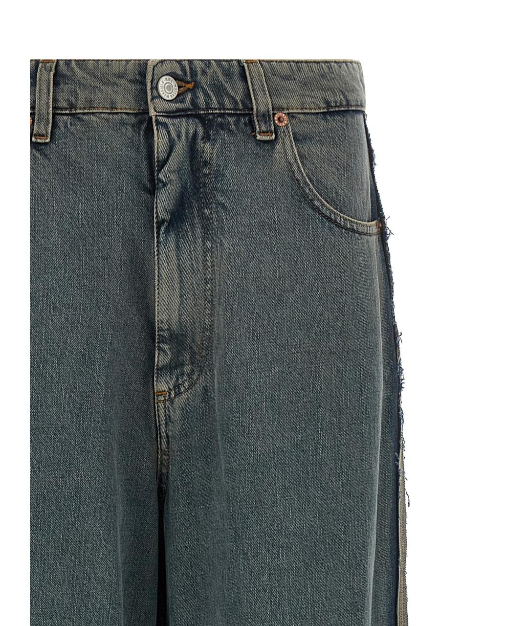 MM6 MAISON MARGIELA Синие хлопковые прямые джинсы, фото 3