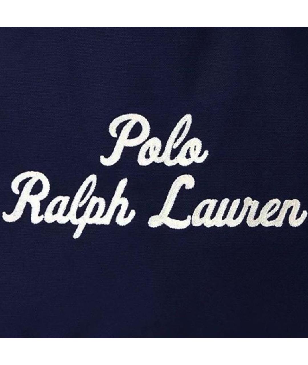 POLO RALPH LAUREN Темно-синяя хлопковая сумка тоут, фото 6