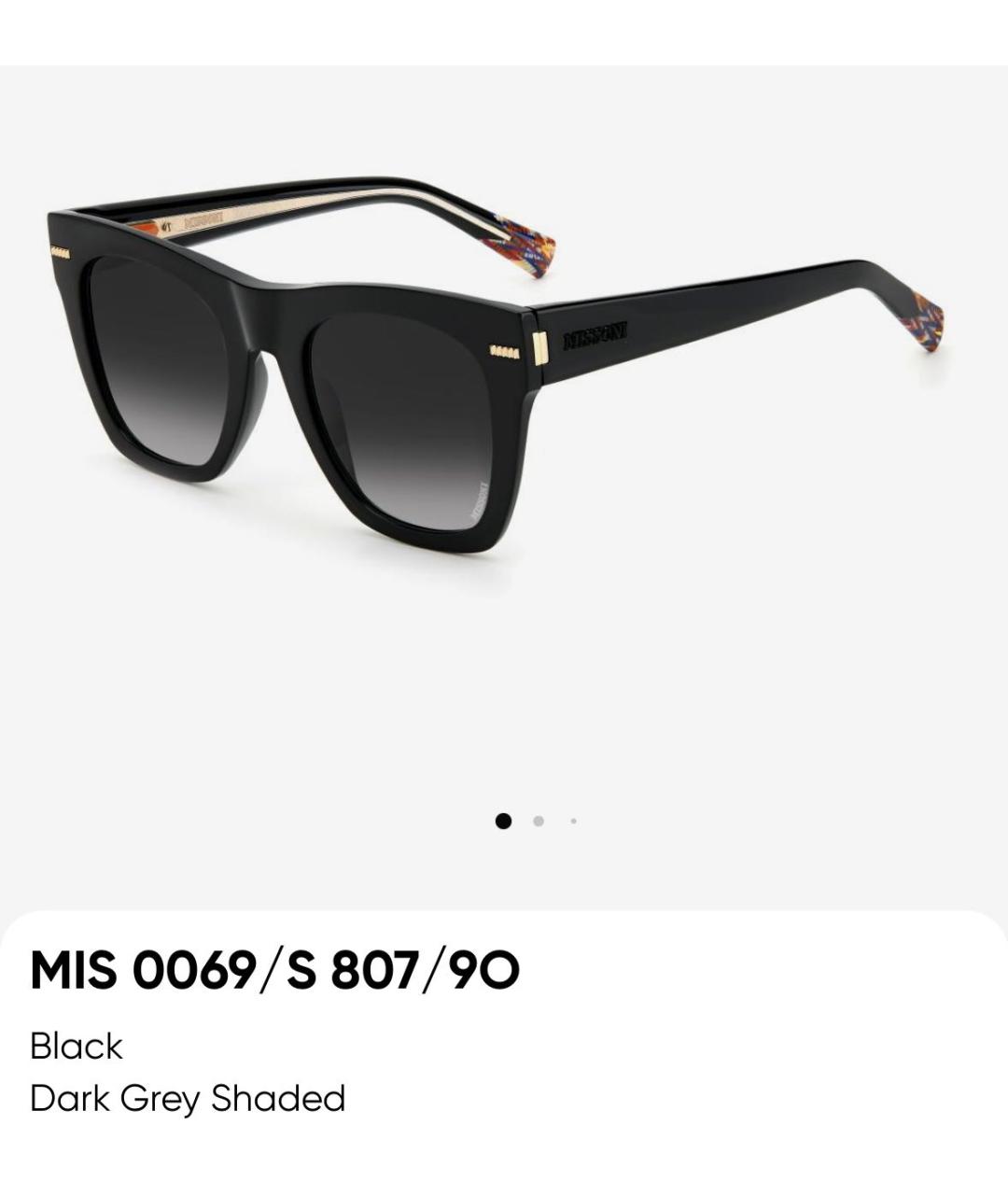 MISSONI Черные пластиковые солнцезащитные очки, фото 4