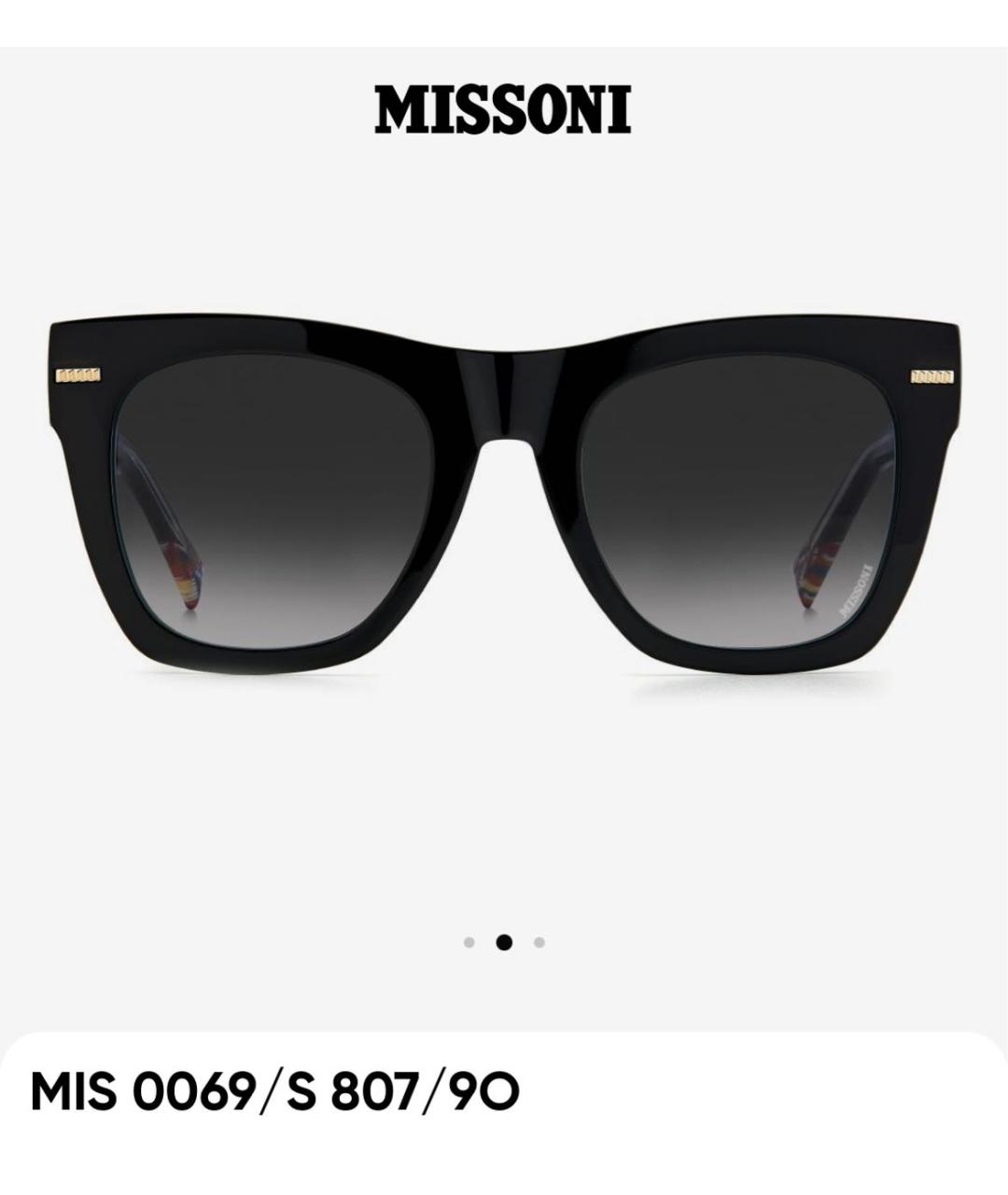 MISSONI Черные пластиковые солнцезащитные очки, фото 7