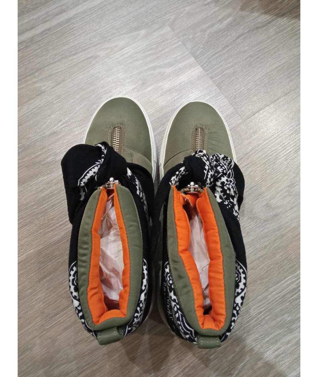 JOSHUA SANDERS Хаки текстильные высокие кроссовки / кеды, фото 3