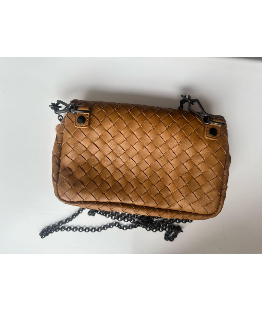 BOTTEGA VENETA Коричневая кожаная сумка через плечо, фото 2
