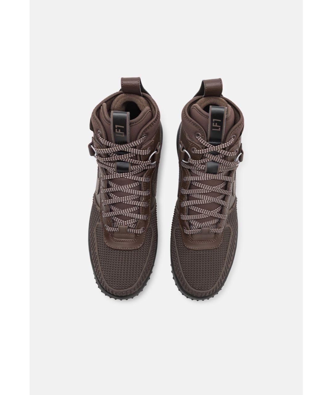 NIKE Коричневые кожаные высокие ботинки, фото 3