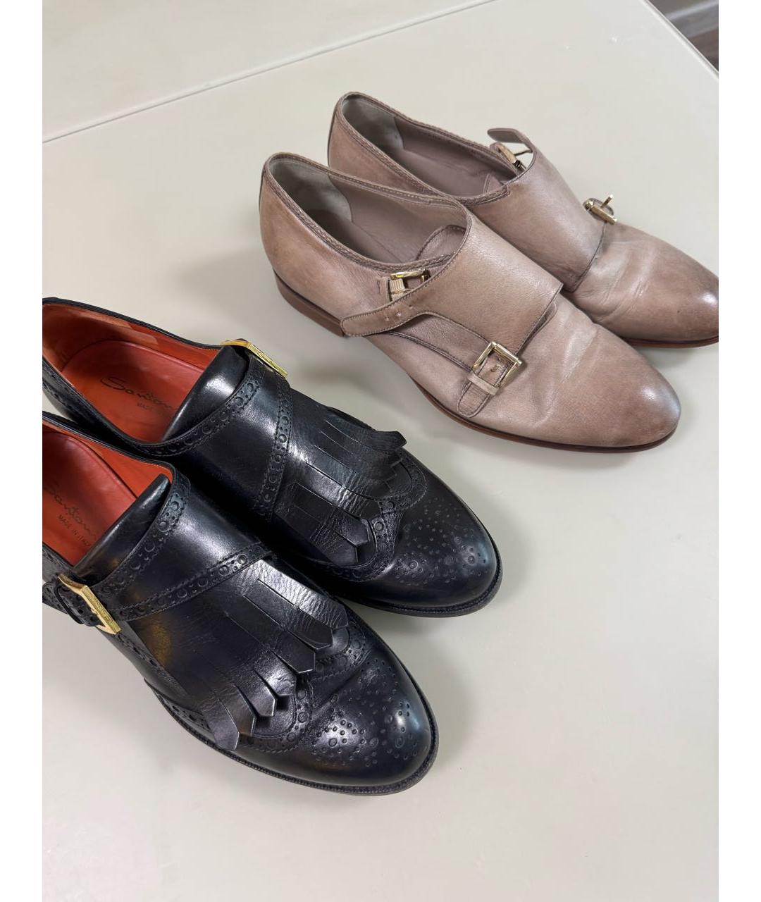 SANTONI Бежевые кожаные брогги и оксфорды, фото 6