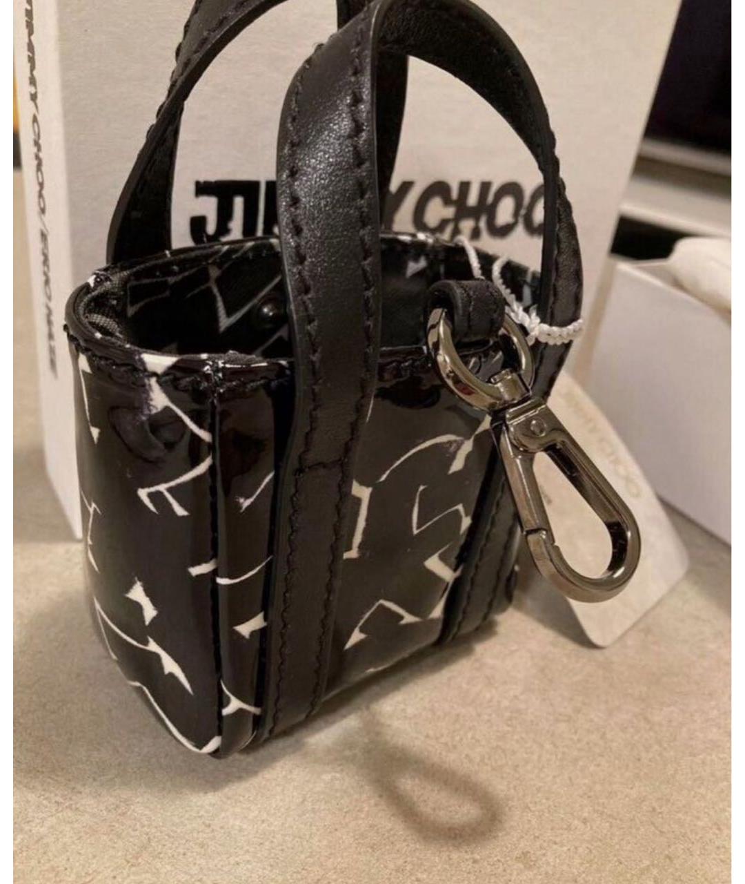JIMMY CHOO Черный кошелек из лакированной кожи, фото 2