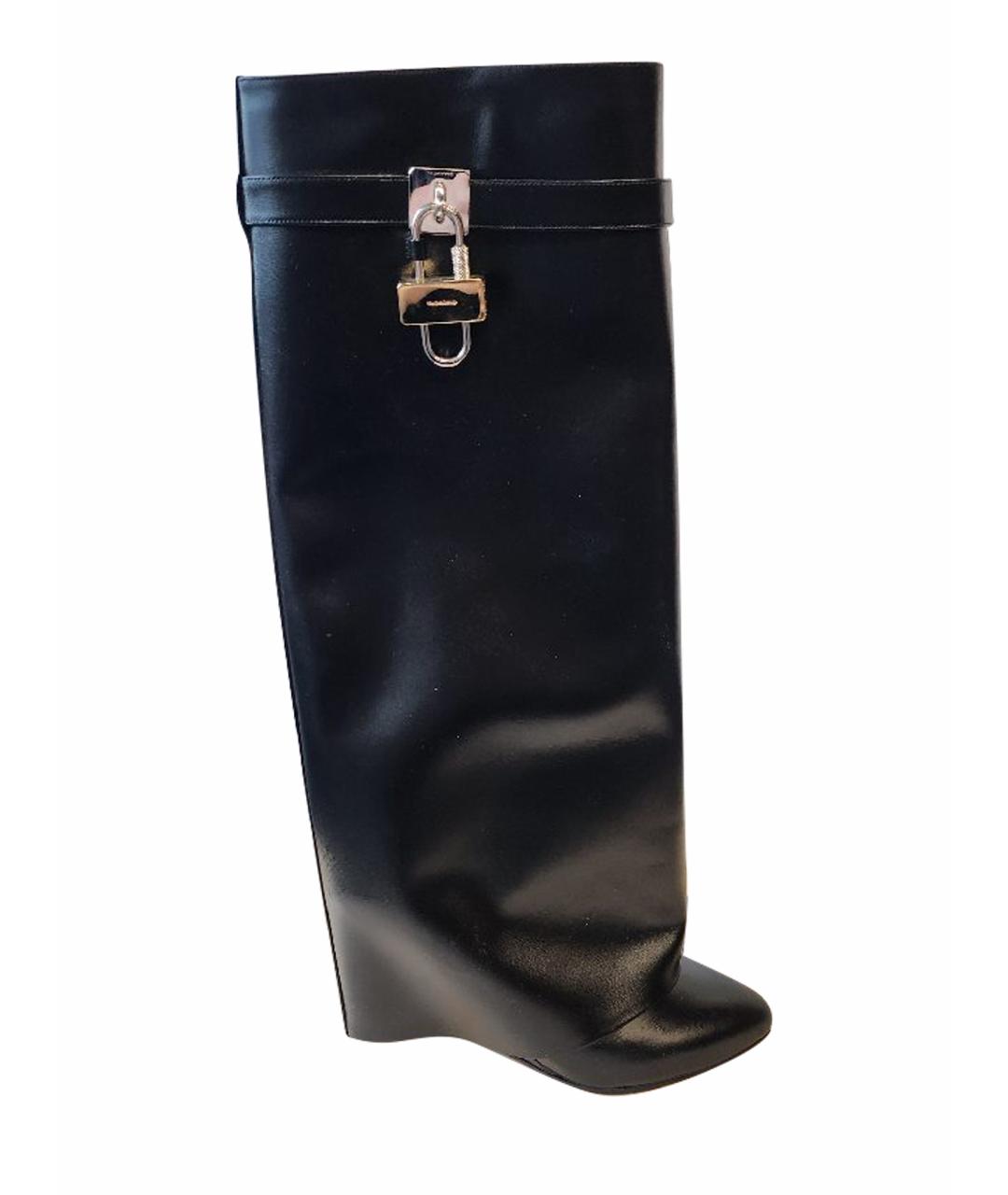 GIVENCHY Черные кожаные сапоги, фото 1