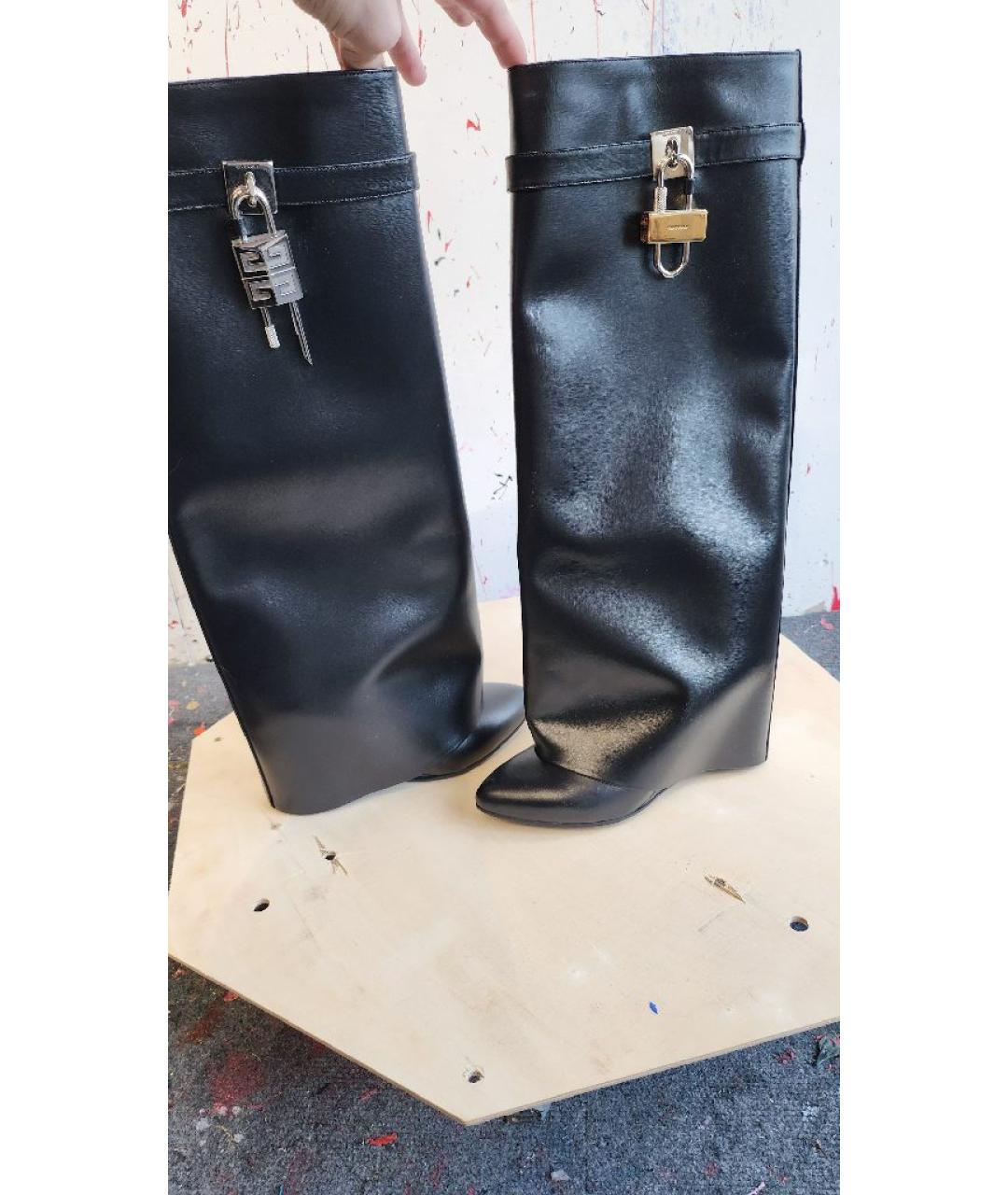 GIVENCHY Черные кожаные сапоги, фото 6