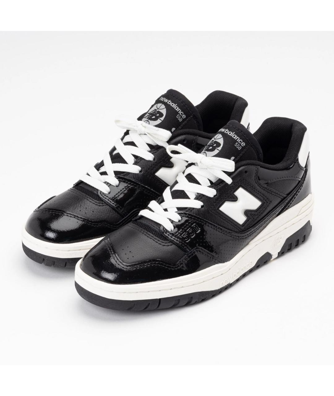 NEW BALANCE Черные кожаные низкие кроссовки / кеды, фото 2