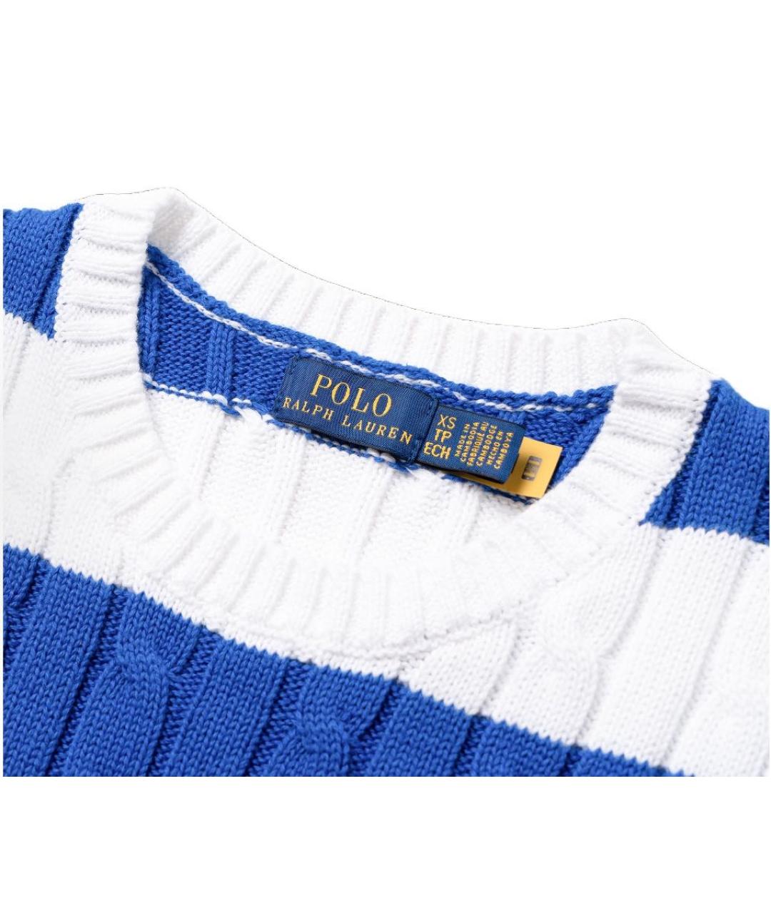 POLO RALPH LAUREN Синяя хлопковая футболка, фото 6