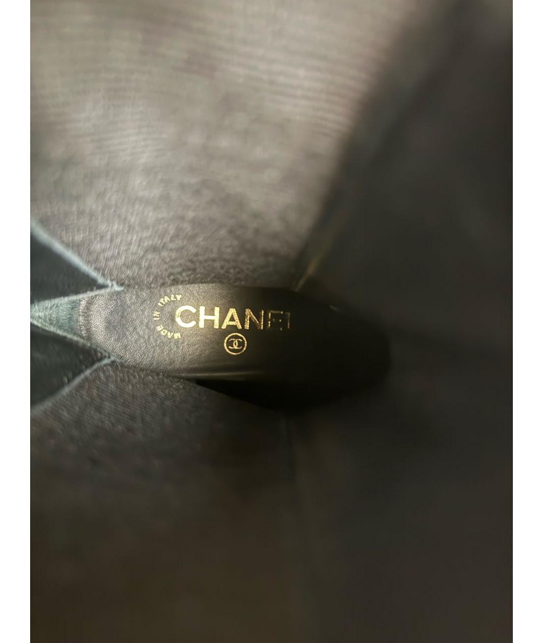 CHANEL Черные кожаные ботинки, фото 5