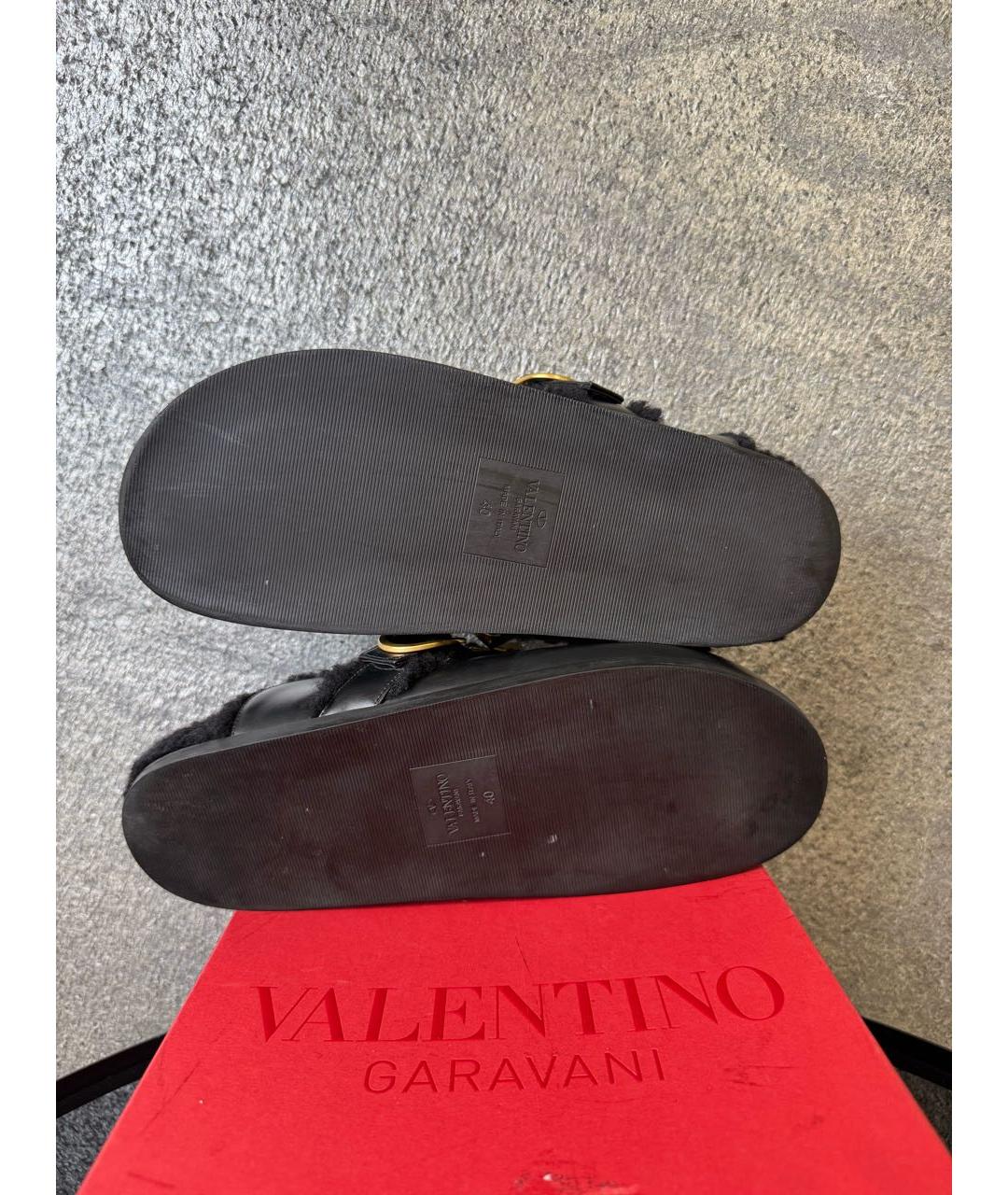 VALENTINO Черные кожаные сабо, фото 5