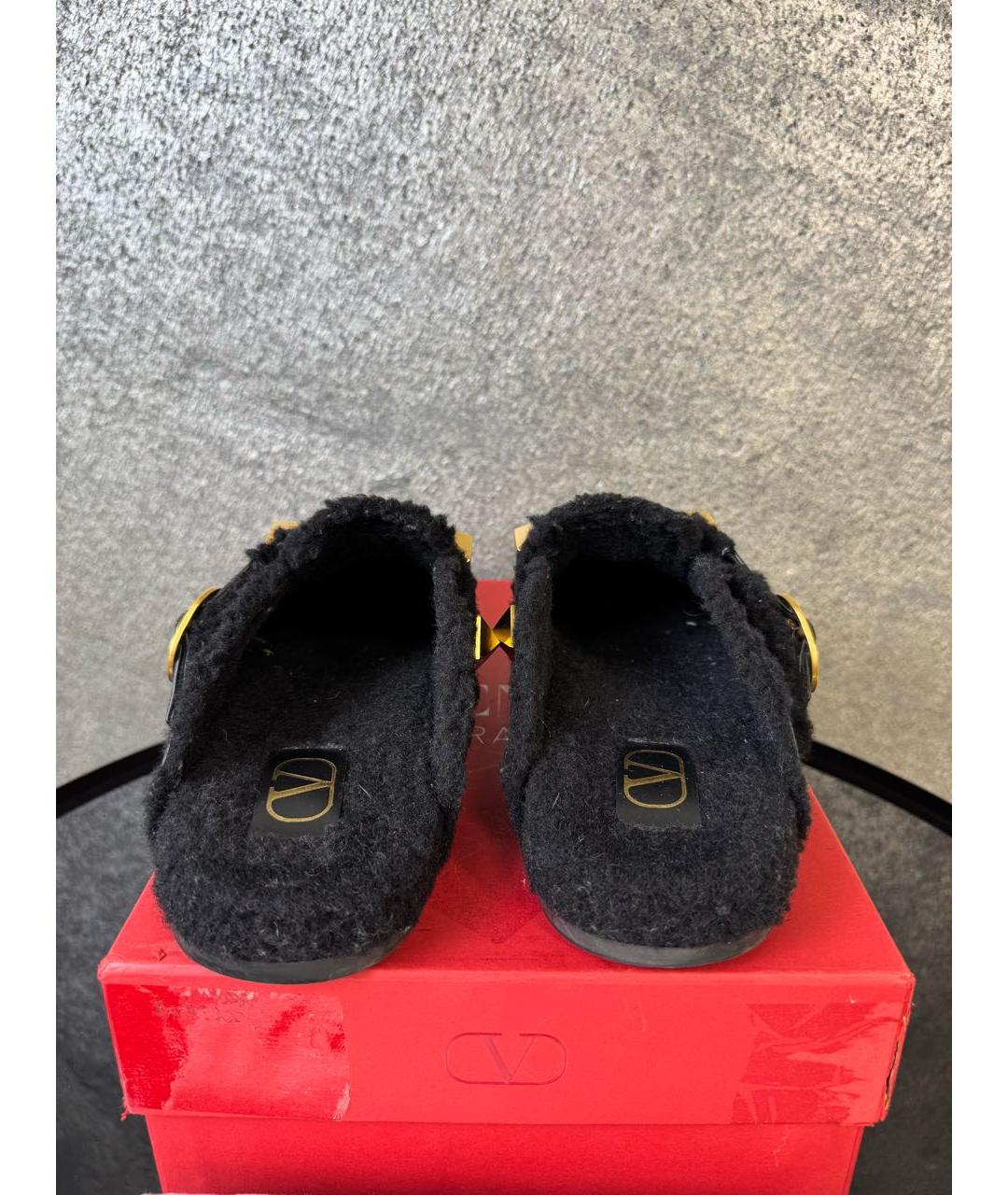 VALENTINO Черные кожаные сабо, фото 4
