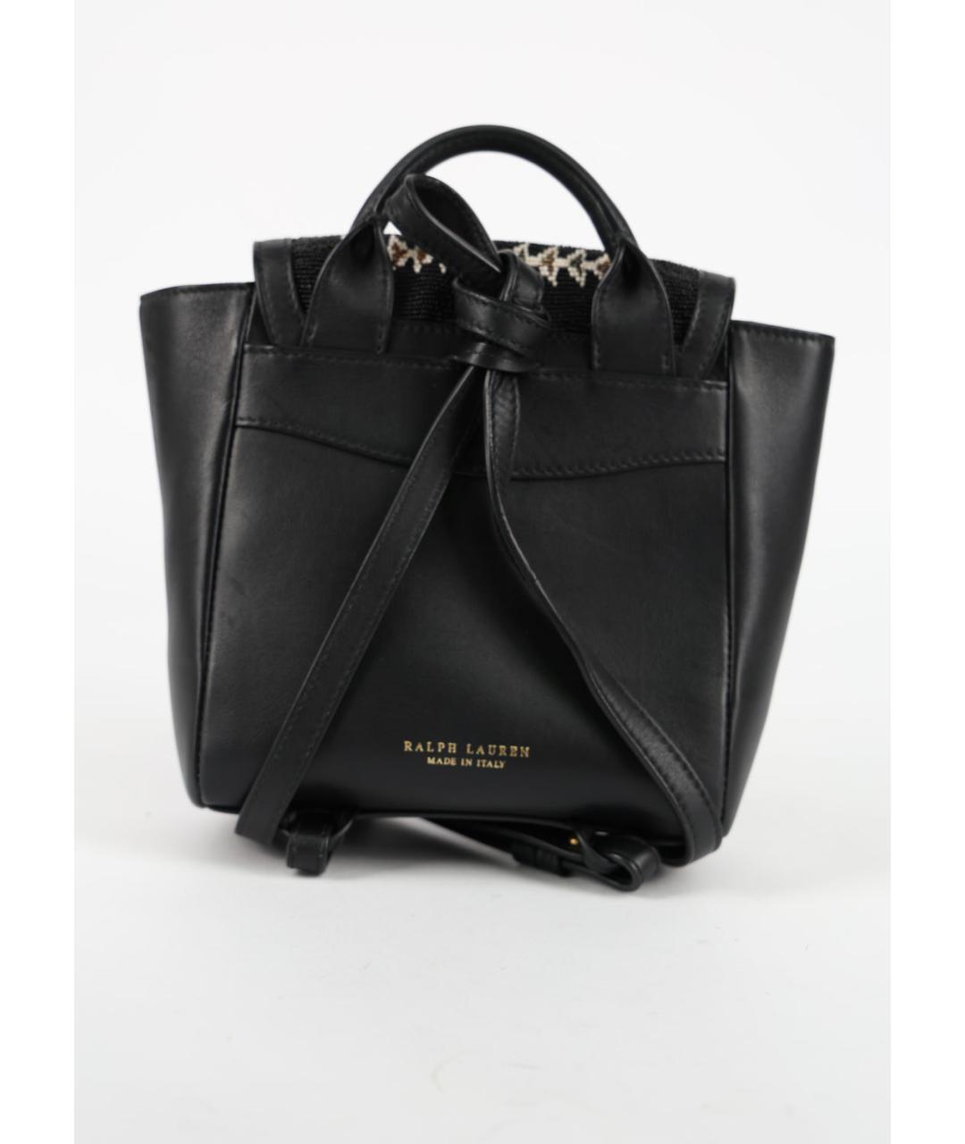 RALPH LAUREN Черный кожаный рюкзак, фото 3