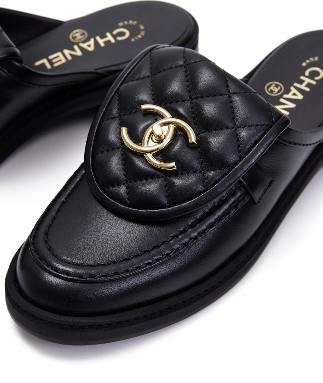 CHANEL Черные кожаные лоферы, фото 5