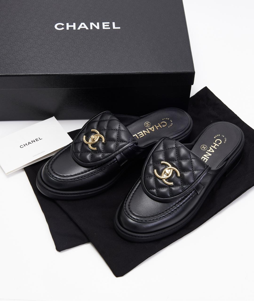 CHANEL Черные кожаные лоферы, фото 7