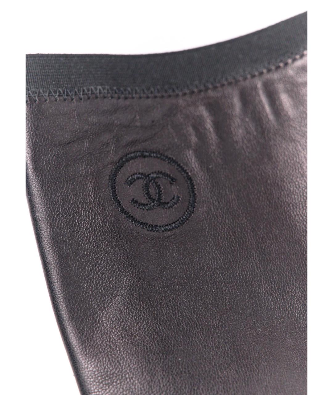 CHANEL Черные кожаные сапоги, фото 5