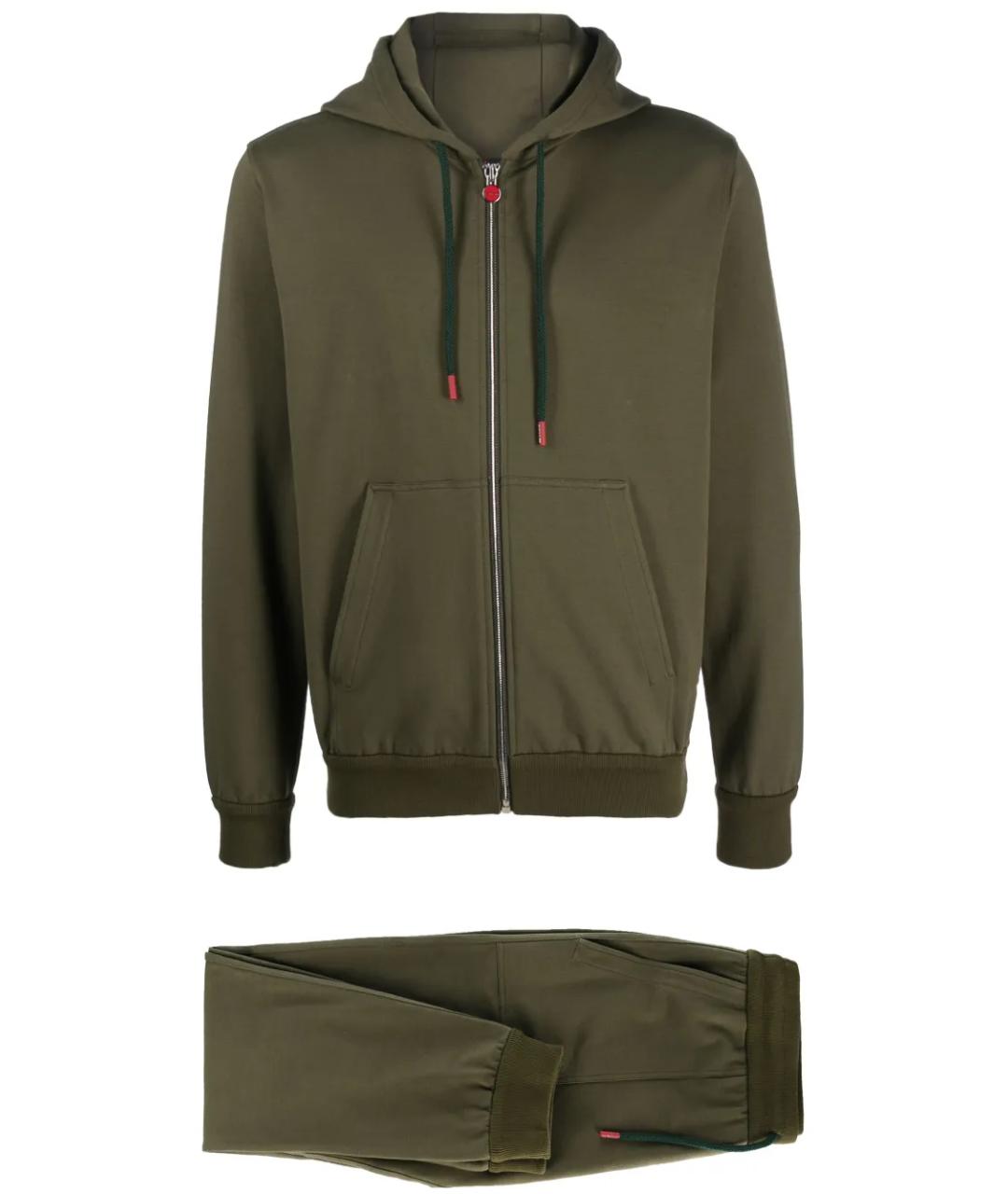 KITON Зеленый хлопковый спортивный костюм, фото 1