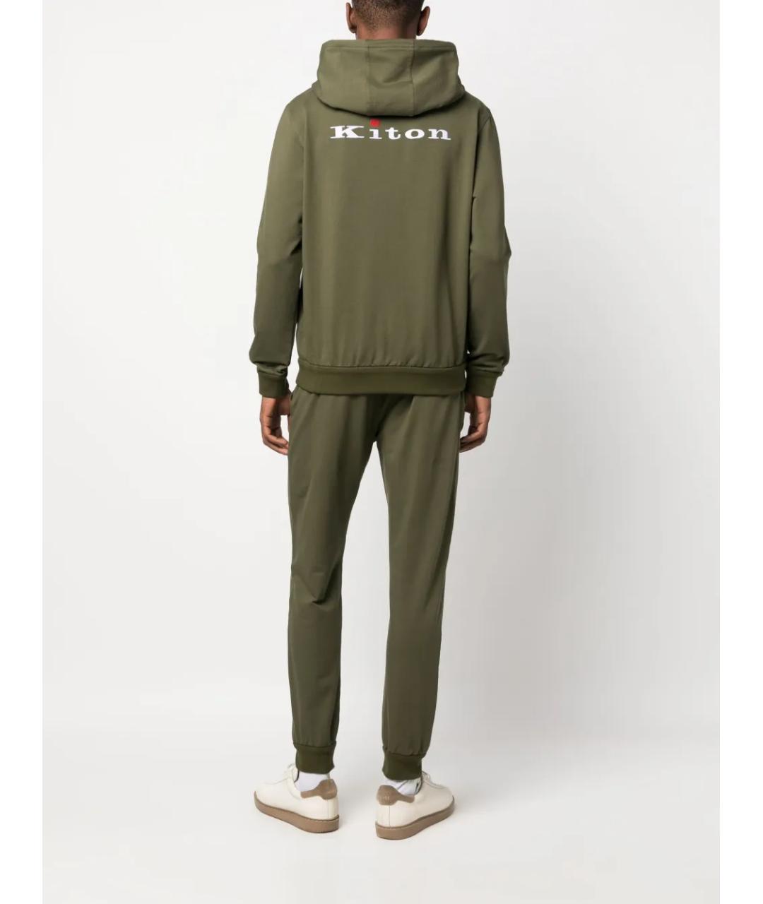 KITON Зеленый хлопковый спортивный костюм, фото 3