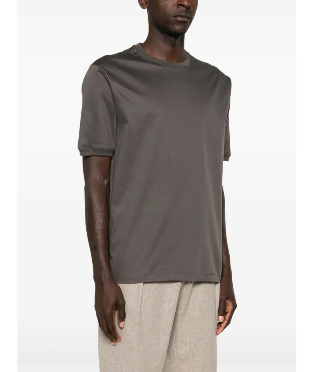 KITON Коричневая хлопковая футболка, фото 3