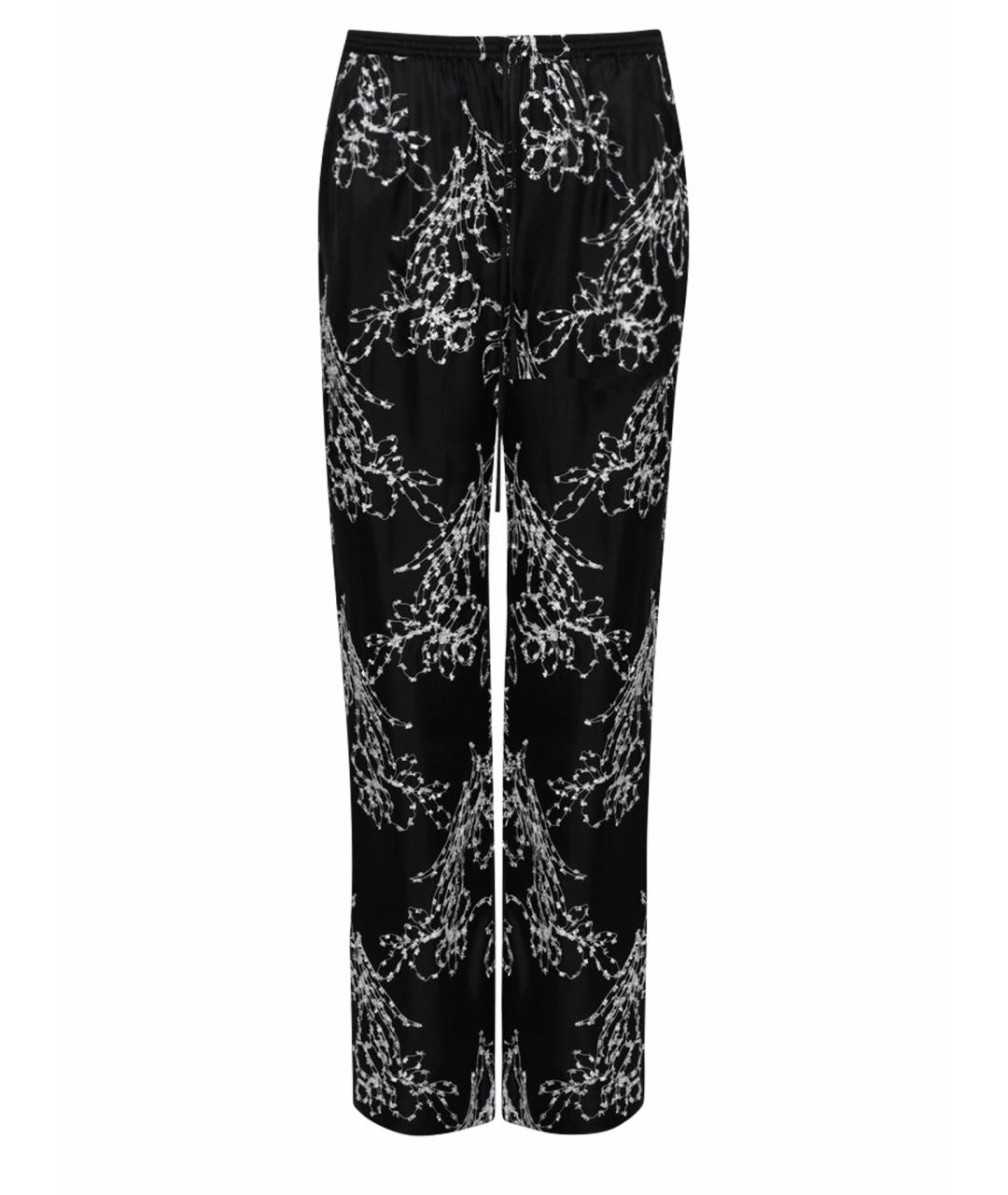 LOULOU DE SAISON Черные шелковые прямые брюки, фото 1