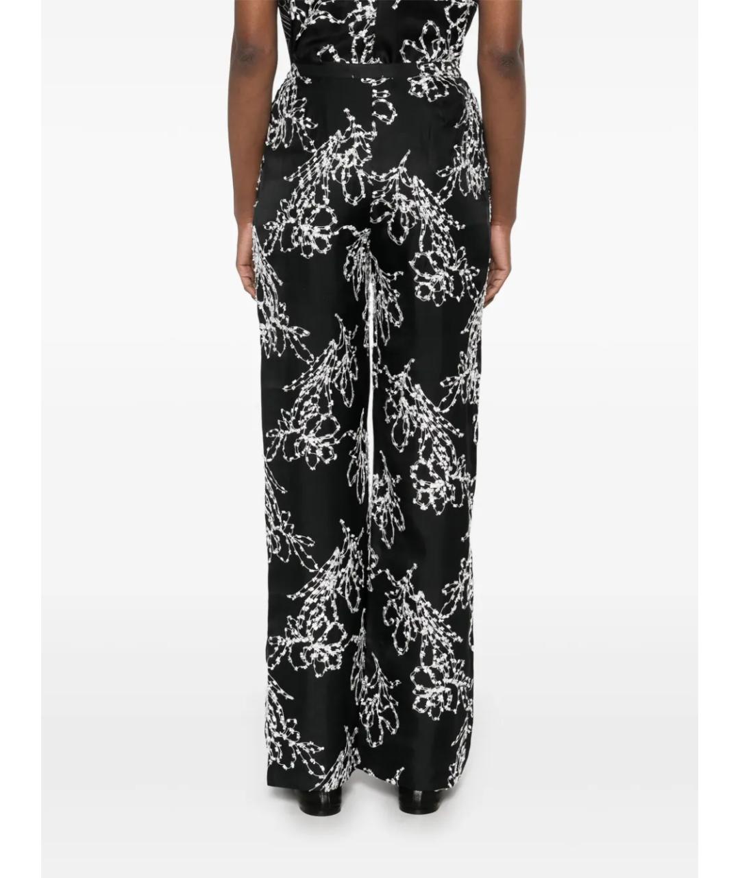 LOULOU DE SAISON Черные шелковые прямые брюки, фото 4