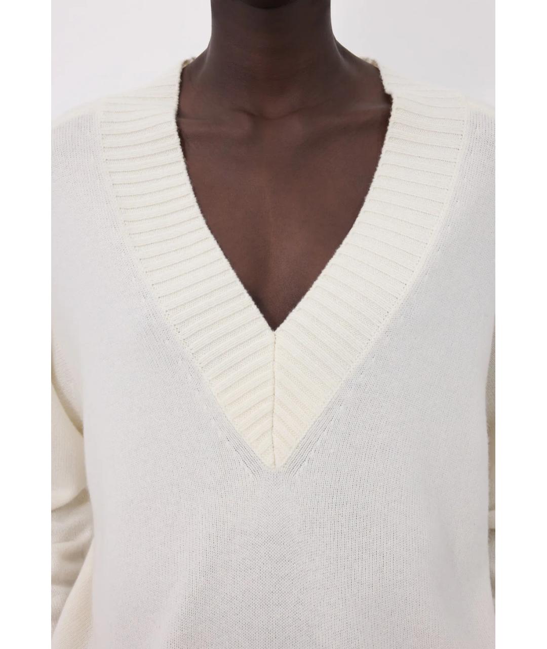 LOULOU DE SAISON Белый кашемировый джемпер / свитер, фото 5