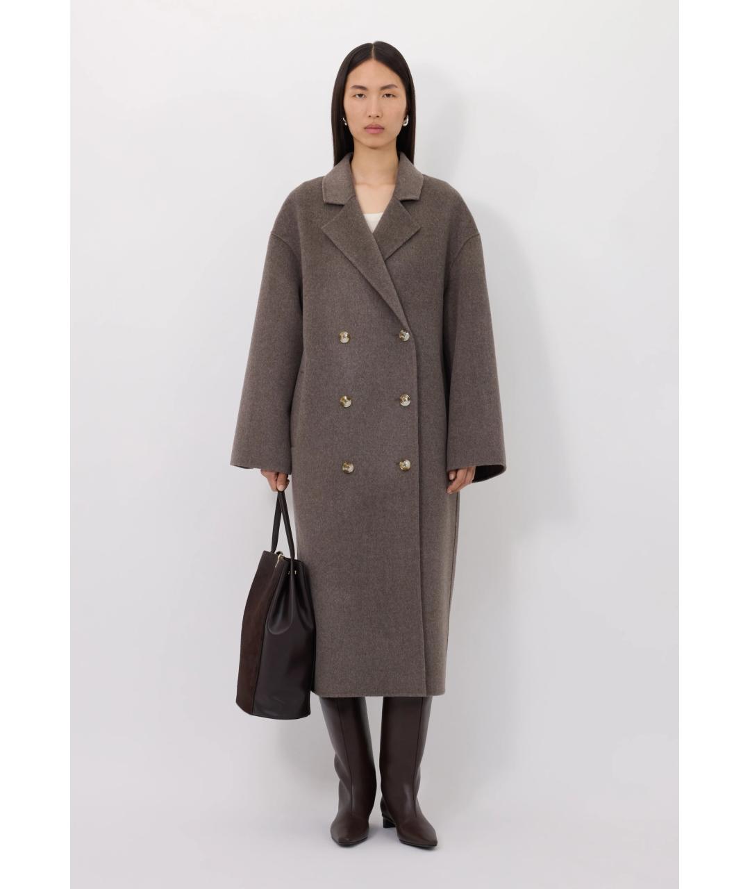 LOULOU STUDIO Коричневое шерстяное пальто, фото 2