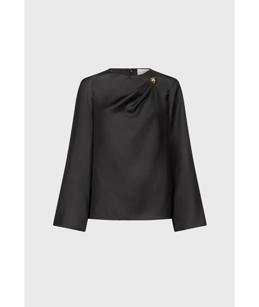LOULOU DE SAISON Черная шелковая блузы, фото 6