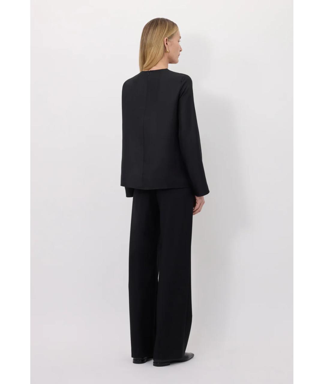 LOULOU DE SAISON Черная шелковая блузы, фото 5