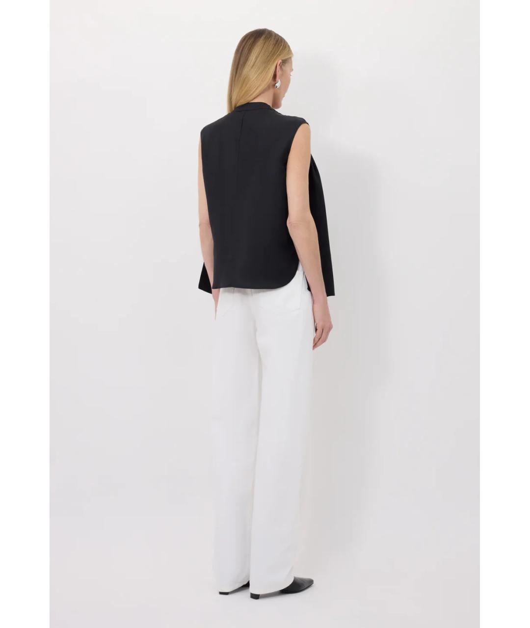 LOULOU DE SAISON Черная шелковая блузы, фото 5